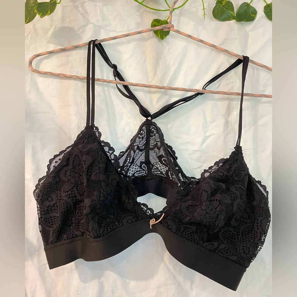 AERIE Medium Black Lace Bralette